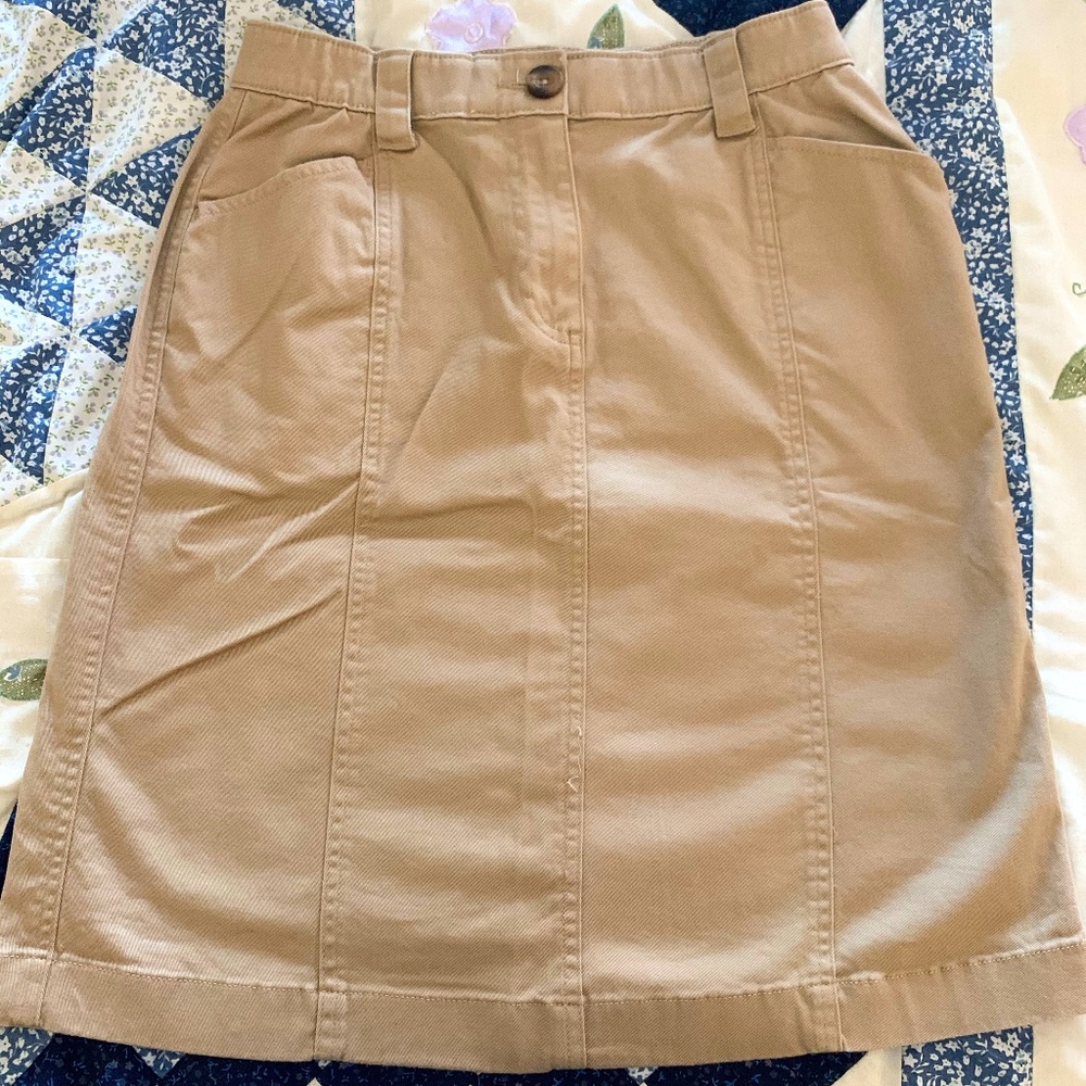 L.L. Bean Khaki Skirt